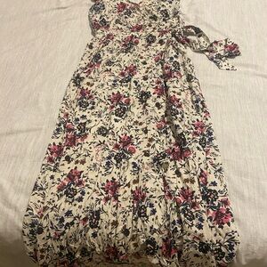 Floral Maxi Dress - White and Pink